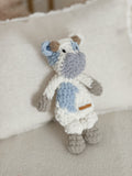 Mini Moo Snuggler | White + Blue + Soft Grey