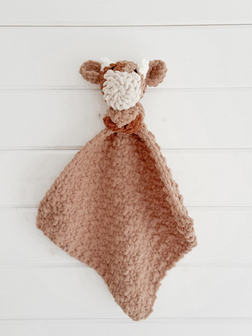 Mini Moo Blankie Friend Crochet Pattern By Elston and Lonnie