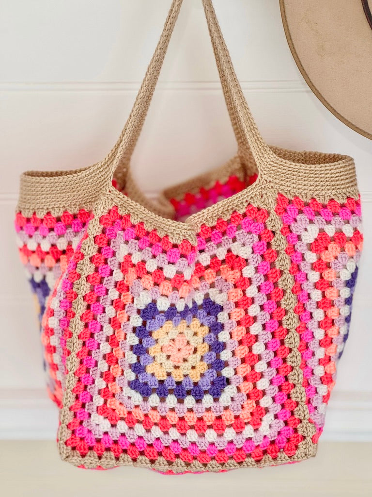 Granny Square Market Tote Bag
