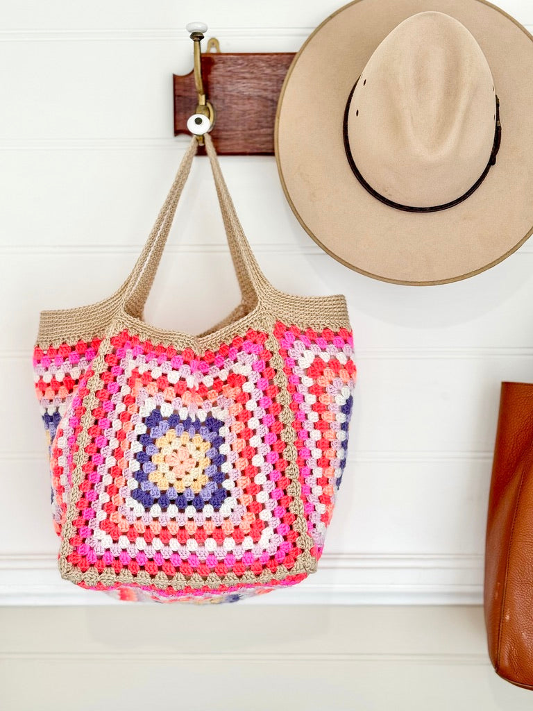 Granny Square Market Tote Bag