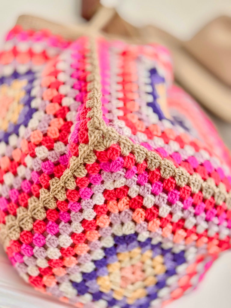 Granny Square Market Tote Bag